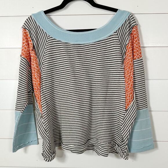 Ces Femme Striped Patchwork Print Long Sleeve Knit Top, EUC, Size Small - Picture 12 of 13